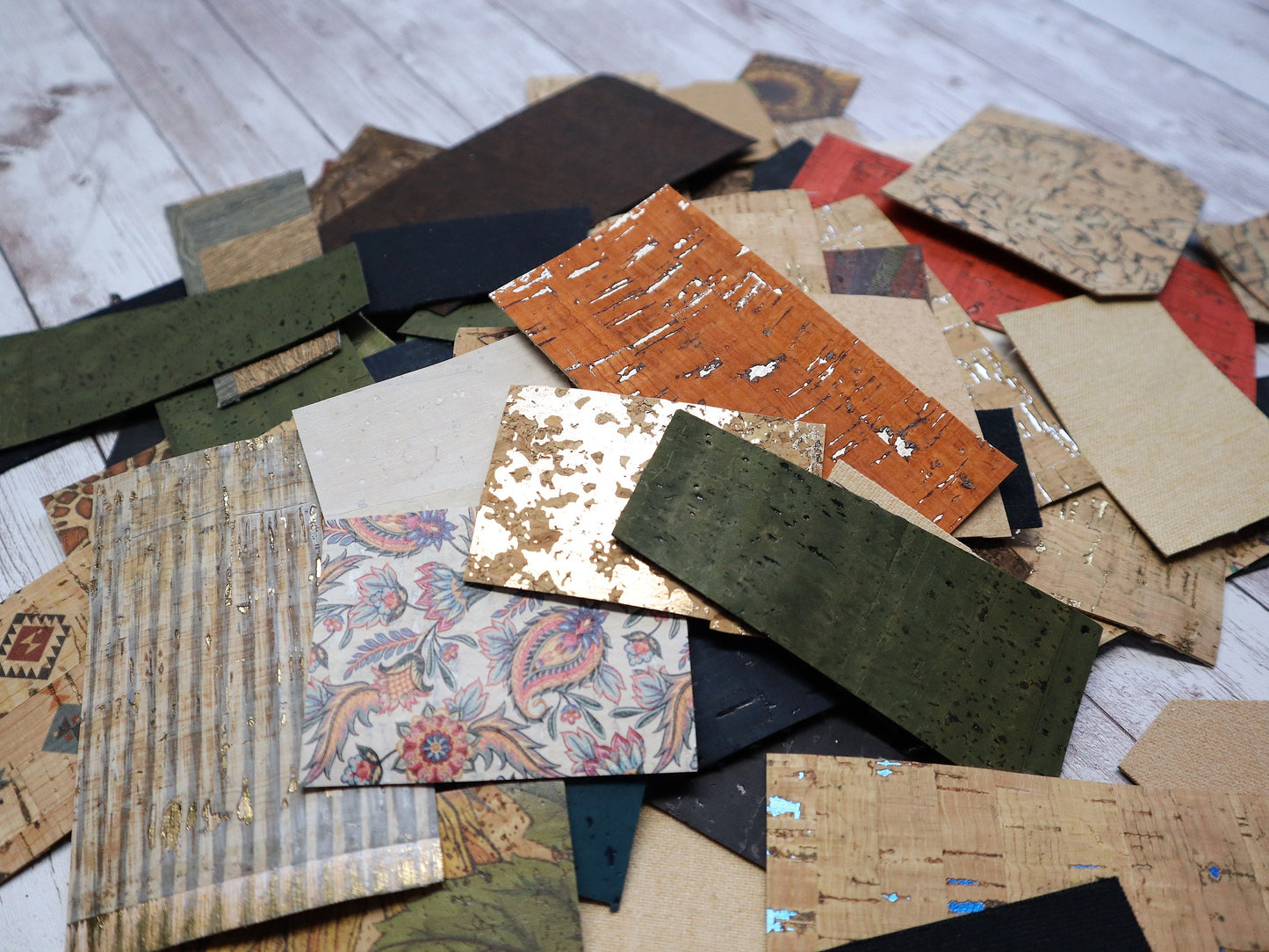 Prints & Solids Cork Fabric Scrap Pack