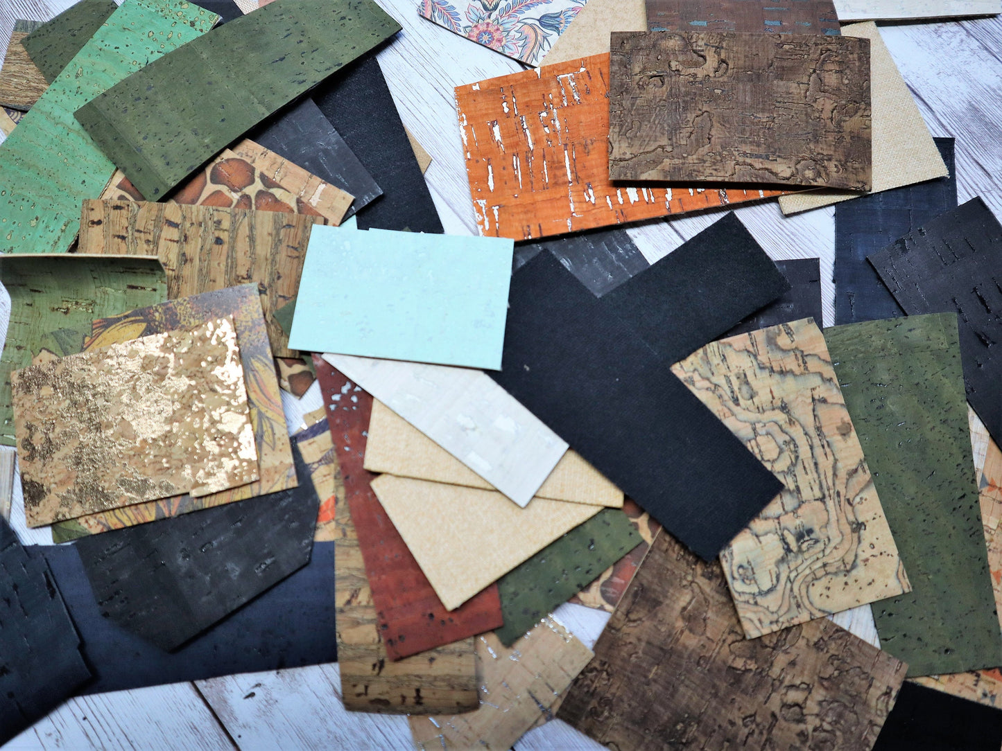 Prints & Solids Cork Fabric Scrap Pack