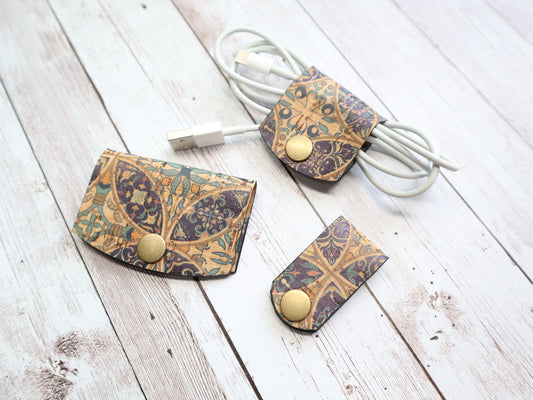 Cork Cord Keeper Set - Cathedral Round