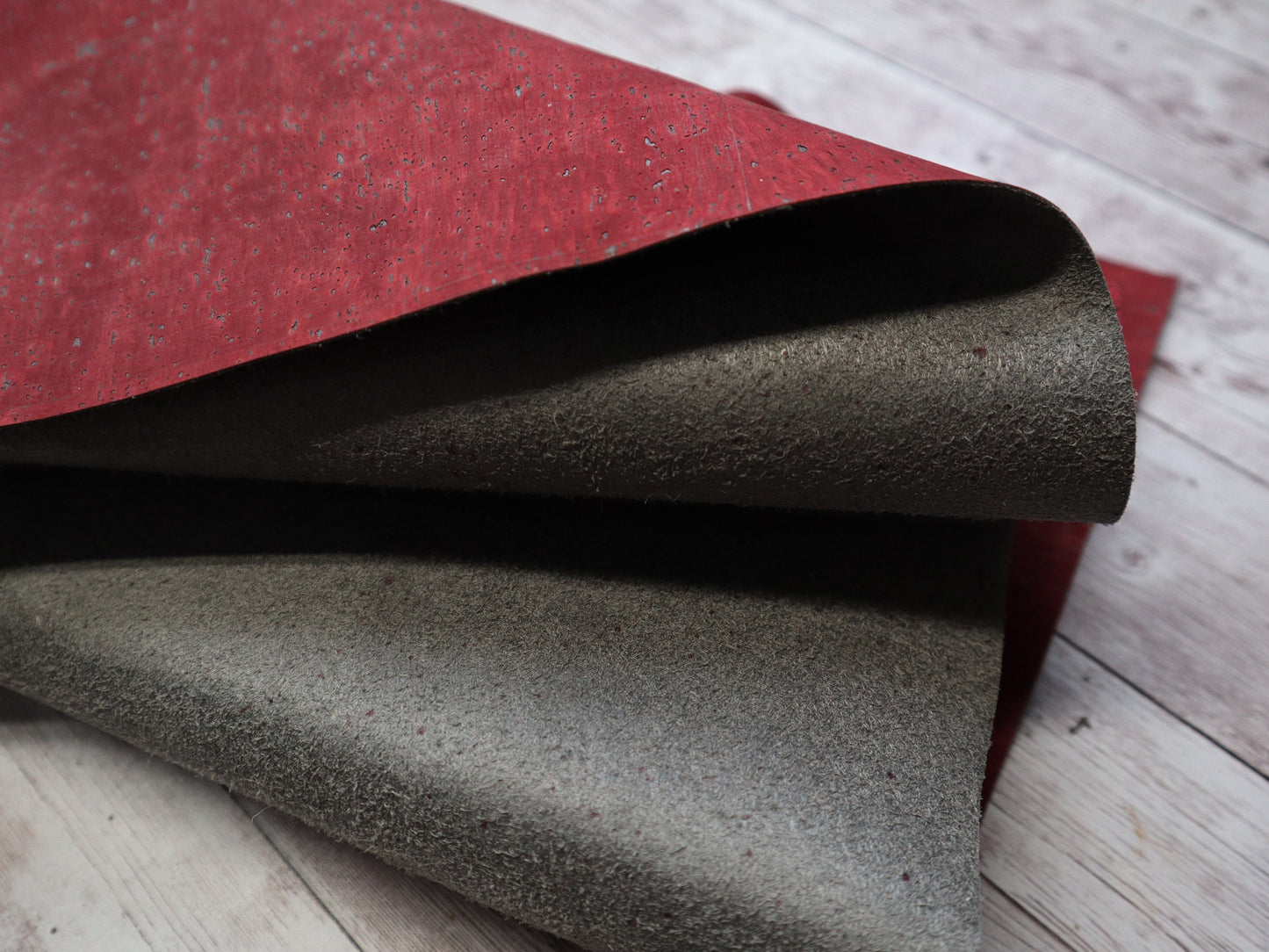 Cork Fabric Sheet- Burgundy Wine