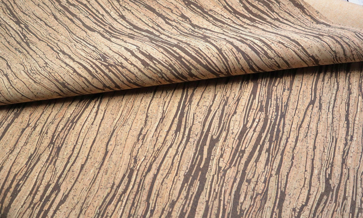 Cork Fabric Sheet- Natural Waves