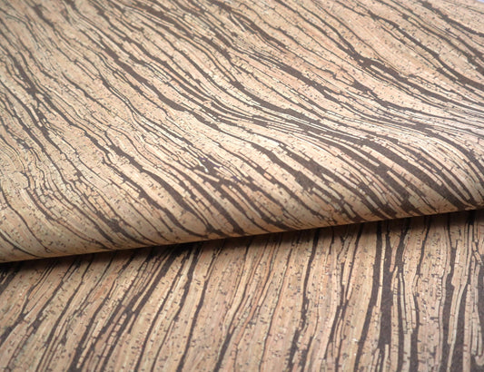 Cork Fabric Sheet- Natural Waves