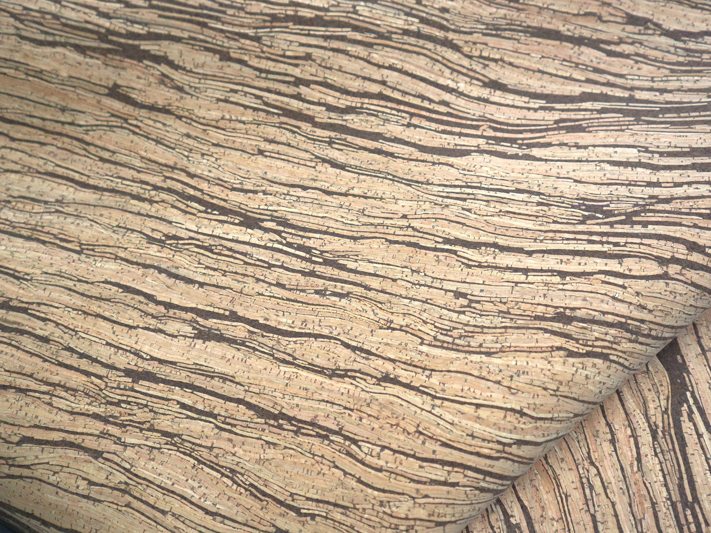 Cork Fabric Sheet- Natural Waves