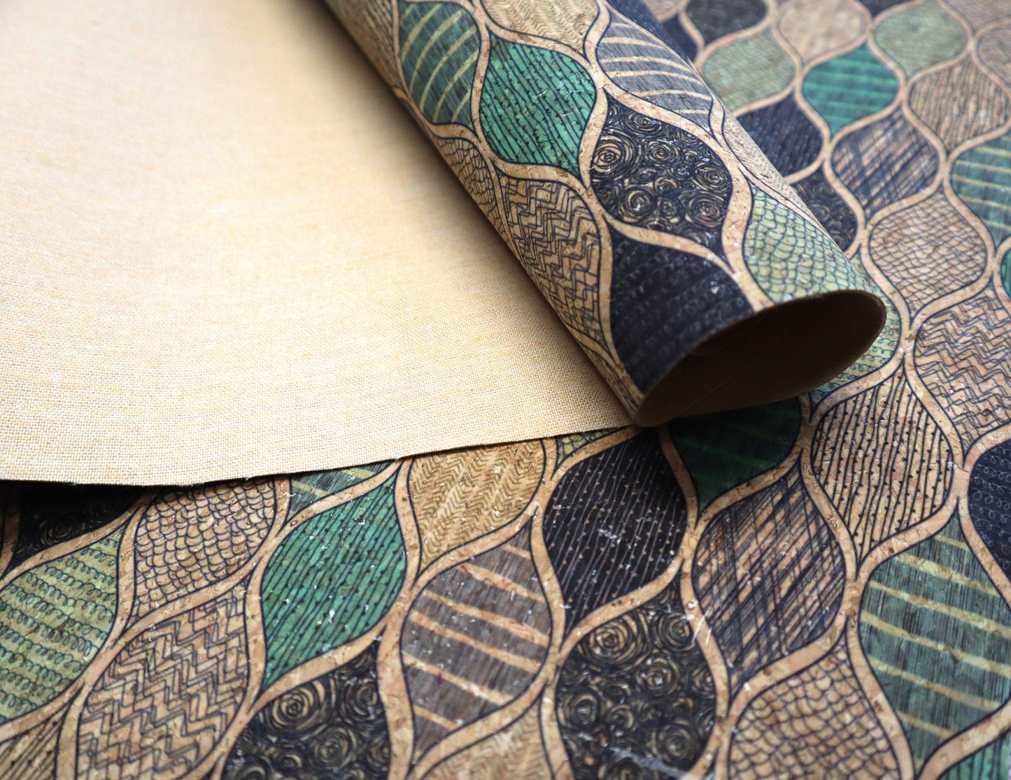 Cork Fabric Roll - Moroccan Waves