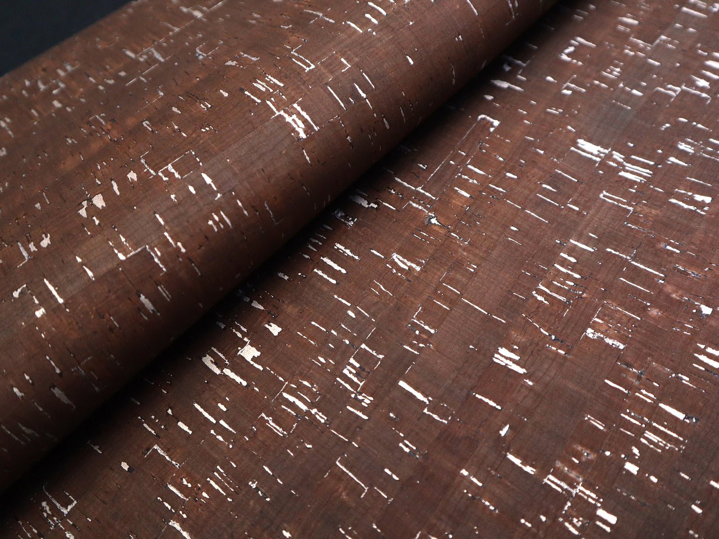 Cork Fabric Roll - Brown with Matte Silver Speck