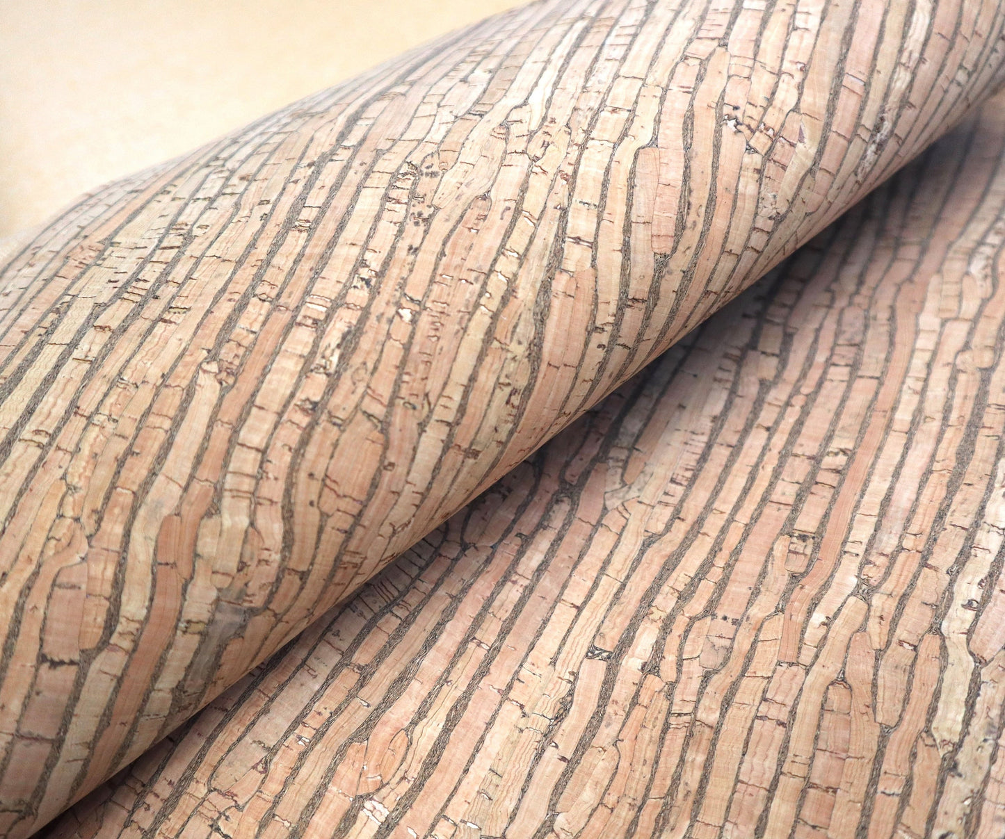 Cork Fabric Sheet- Light Bark