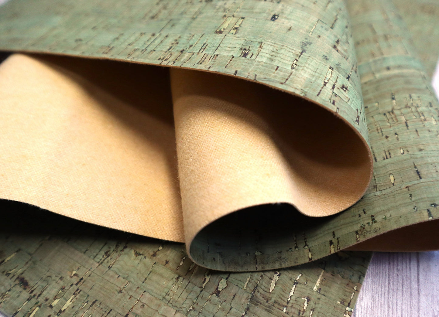 Cork Fabric Sheet- Rustic Sage