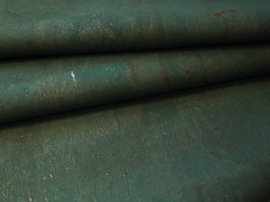 Cork Fabric Sheet- Sea Emerald Green