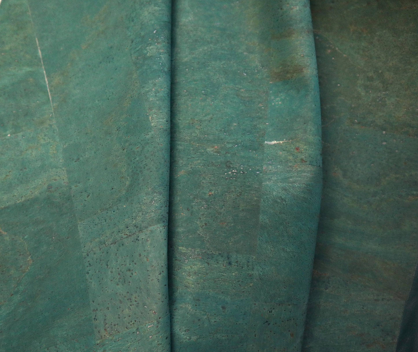 Cork Fabric Sheet- Sea Emerald Green