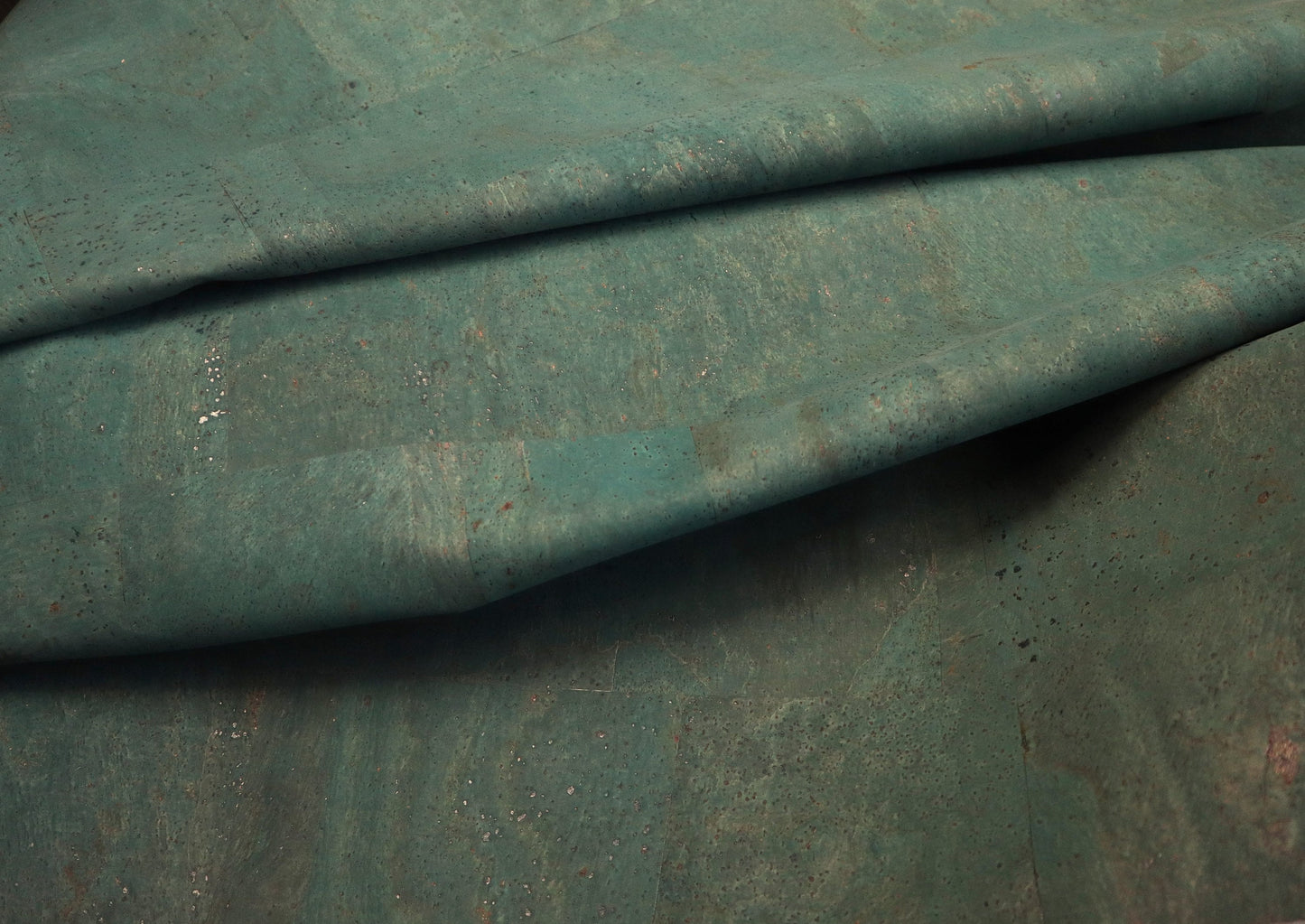 Cork Fabric Sheet- Sea Emerald Green