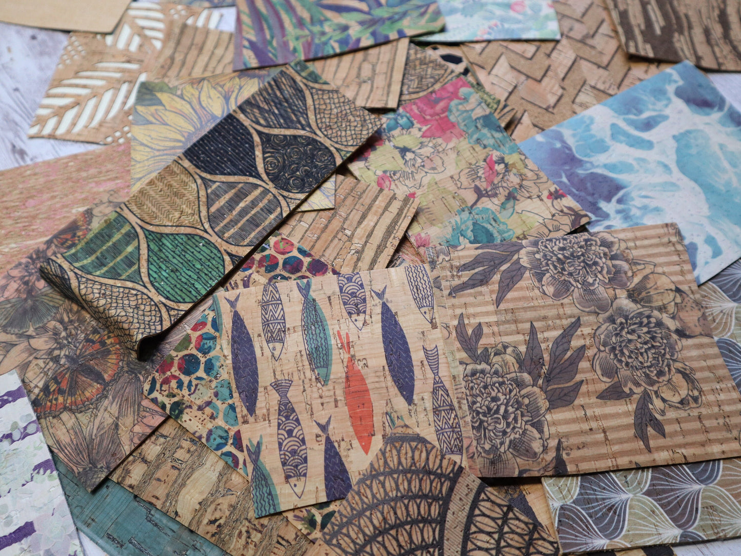 Prints Only Cork Fabric Scrap Pack