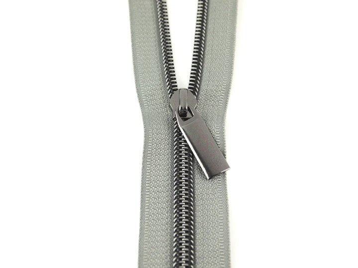 Nylon Coil #5 Zipper Grey  (3 yard 9 pulls) Sallie Tomato Zippers