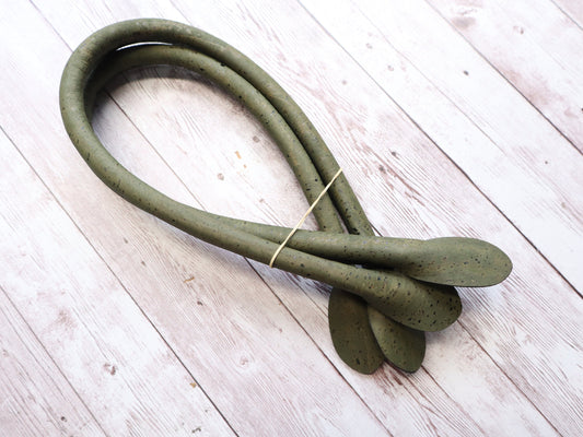 Rolled Handbag Straps - Green