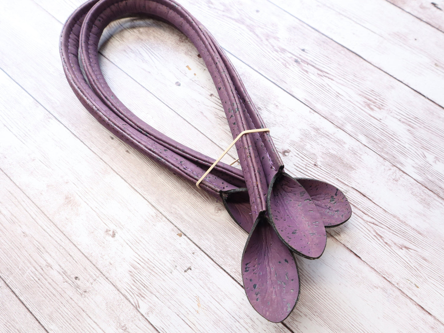 Rolled Handbag Straps - Purple