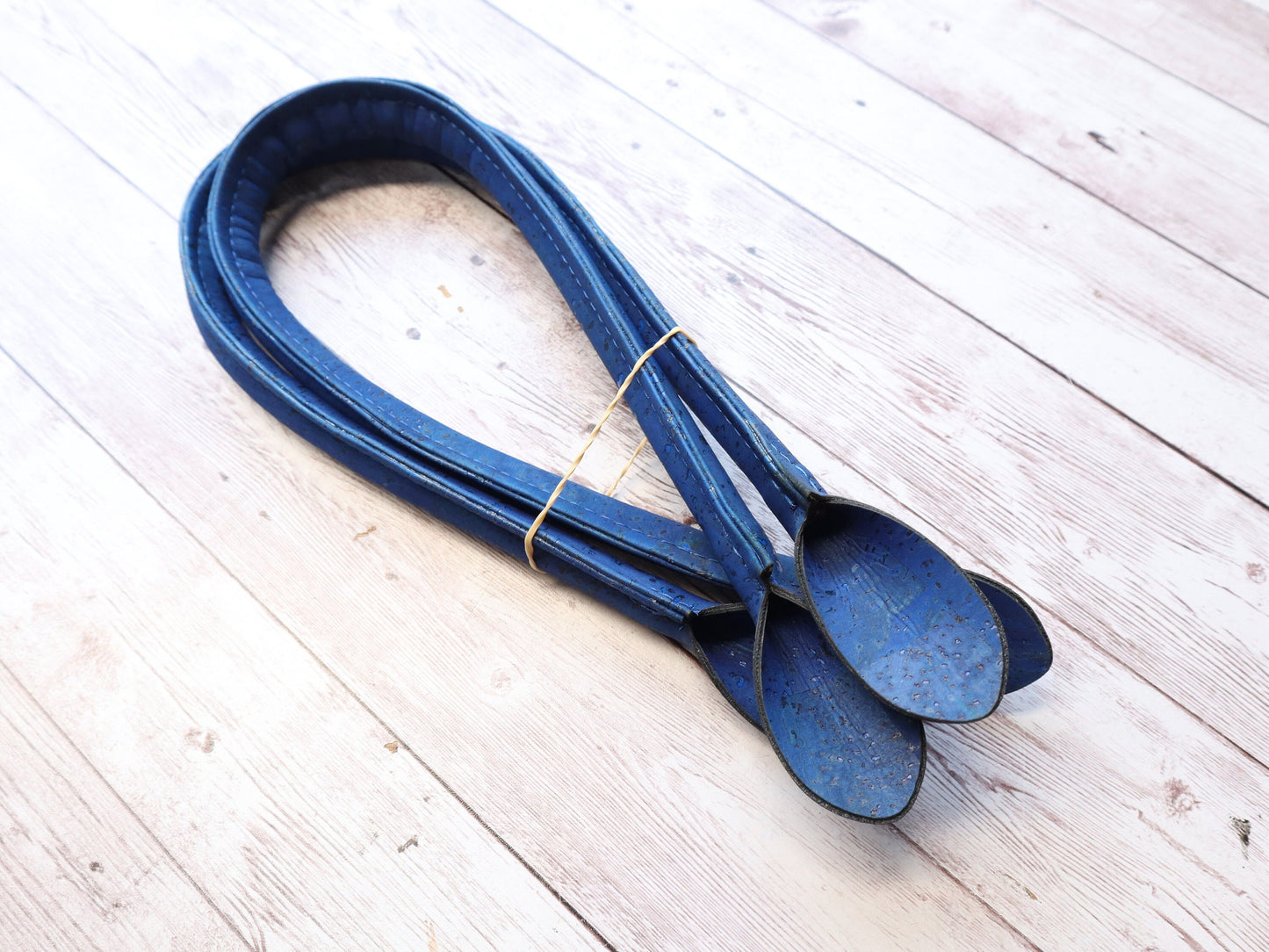 Rolled Handbag Straps - Blue