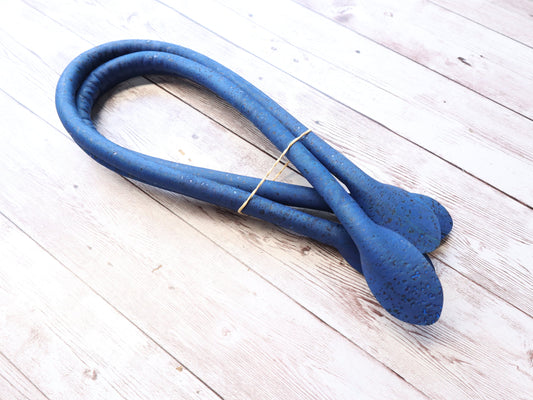 Rolled Handbag Straps - Blue